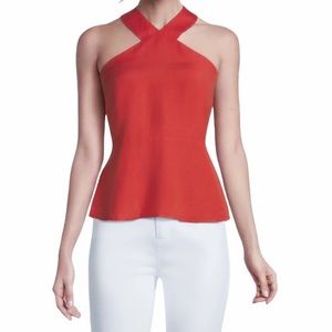 Ann Taylor Linen Peplum Blouse